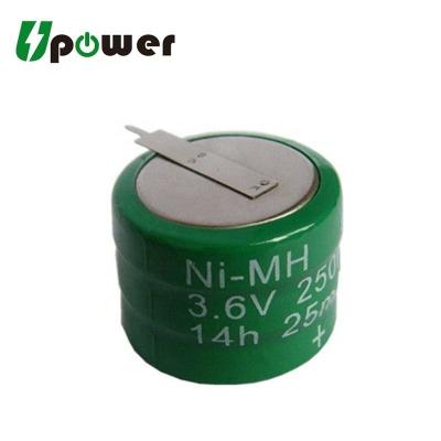 China Toys NIMH Rechargeable Battery 3.6V 250mAh NI-MH Battery Pack 250H Button Cell With Solder Pins for sale