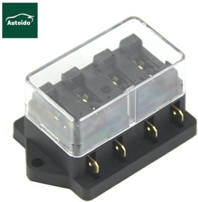 China High Quality Car Plastic Truck 12V 24V 4Way Auto Blade Fuse Box Holder for sale