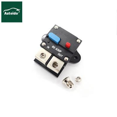 China Adjustable Plastic or Metal 100A 200A 250A 300A Car Circuit Breaker Self-Recovery Grounds for Cars Manual Reset Button Fuse Car Accessories for sale