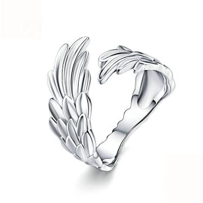 China Ring Feather Wings Style Adjustable S925 Ring Sterling Silver 925 Ring Fine Jewelry FASHIONABLE Gold Plated Lady's Ring for Women for sale