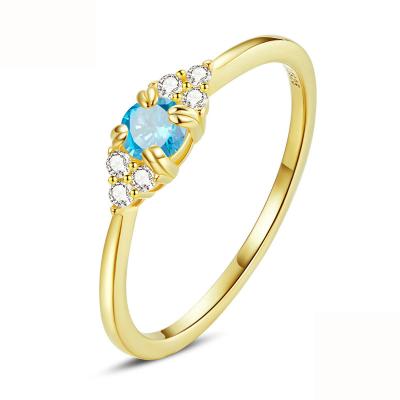 China Fashion Trendy Zircon 925 3A Diamond Cut Wedding Eternity Opal Ring inlaid by Sterling Silver Ring Gold Plated for sale