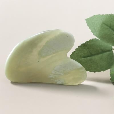 China Handheld Natural Scraping Tool Custom Logo Private Lable Gua Sha Jade Stone Guasha Tool Facial Green Jade Gua Sha Stone Guasha for sale