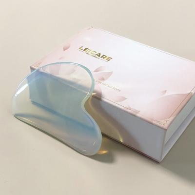 China Moonstone Guasha Handheld Panel Face Tool Jade Stone Gua Sha Facial Massager Private Label Scratch Logo Opalite Gua Sha for sale