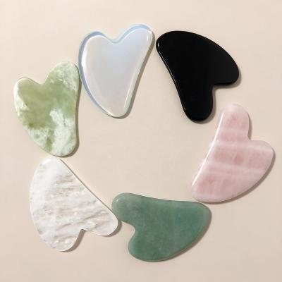 China Handheld Black Stone Board Gua Sha Jade Facial Massage Tool Scraping Obsidian Guasha Tool Jade Gua Sha Face Tool Obsidian Gua Sha Heart for sale