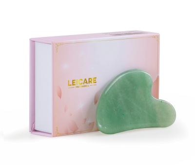 China Jade Gua Sha Stone Guasha Jade Stone Green Gua Sha Jade Aventurine Guasha Board Facial Scraping Handheld Massage Tool Custom Logo for sale