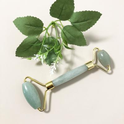 China Custom Logo Jade Roller Aventurine Jade Facial Roller Jade Stone Face Roller Massager Handheld Green Tool Gift Box Skin Care Beauty for sale