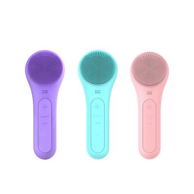 China Handheld Detergent Ultrasonic Waterproof Massage Silicone DEEP CLEANING Soft Facial Cleansing Brush for sale