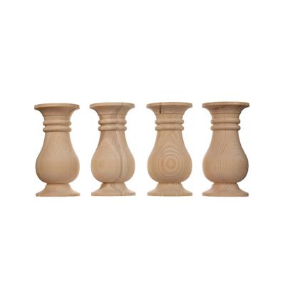 China Traditional custom set of 4 unique unfinished solid wood home accessories table legs for sale