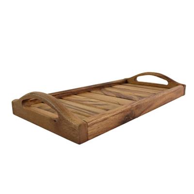 China Modern Design Custom Wholesale Acacia Restaurant Hotel Slat Bathroom Display Spa Wooden Bath Tray for sale