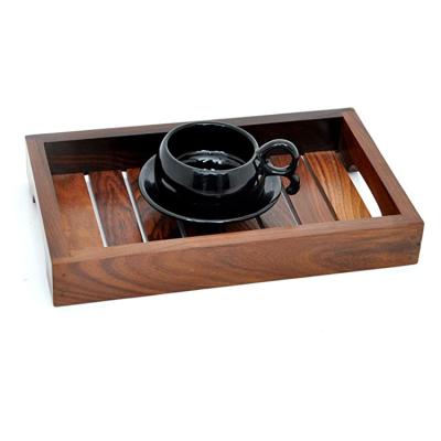 China Home/Hotel/Restaurant Factory Direct Brown Handmade Stool Tray Coffee Table Serving Set Trays for sale