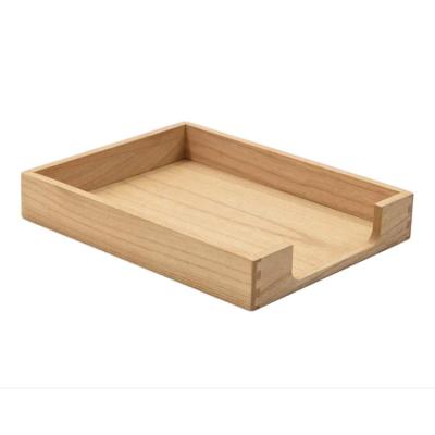 China Wholesale Home/Hotel/Restaurant Wooden Desk Document Tray Single-row Tray Storage Desk Organizer for sale