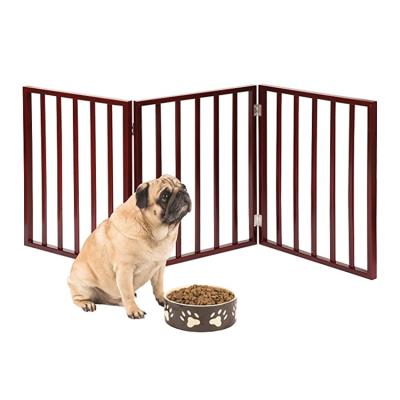 China Storage Best Selling Home Red Pet Free Doors Area Foldable Wooden Baby Gate Fence for sale