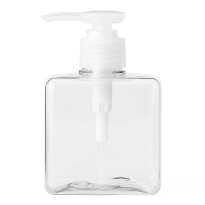 China Clear Personal Care 250ml Square PET Cosmetic Foam Bottle With Foam Pump For Shampoo for sale