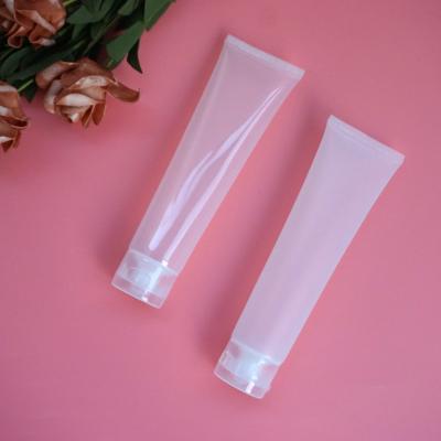 China Cosmetics wholesale big 100g pp clear spill soft top cap pvc tube for cosmetic container for sale