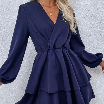 China 2021 European and American women's long dress casual long-sleeved casual temperament early dress fall 2021 viable for sale