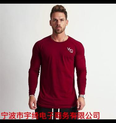 China Other 2021 new autumn foreign trade fashion men's T-shirt spring long-sleeved border casual men's and fold solid color shirt for sale