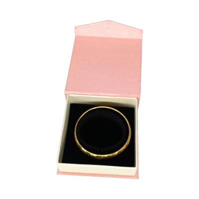 China Custom Wholesale Luxury Pink Jewelry Box Card Paper Plus Velvet Earrings Bracelet Jewelry Box for sale