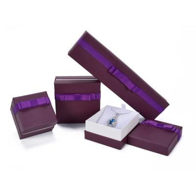 China Small Gift Ring Paper Luxury Custom With Logo Packaging Jewelry Box Luxury Purple Printed Set Cardboard for sale