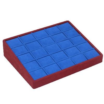 China 2021 Wholesale Custom Blue Ring Display Fashion Microfiber Jewelry Earring Display Stand Tray Shenzhen XiangYu for sale