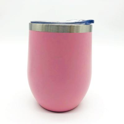 China Business Custom Powder Coating Egg Shaped Double Wall Stainless Steel 12oz Wine Tumbler for sale