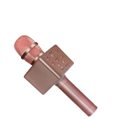 China Handheld Microphone Factory Produced Mini Rose Gold Karaoke Multifunctional Portable Rechargeable Wireless Microphone for sale