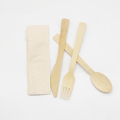 China China Manufacturer Wholesale Disposable Wooden Bamboo Eco Friendly Cutlery Set Tableware Set for sale