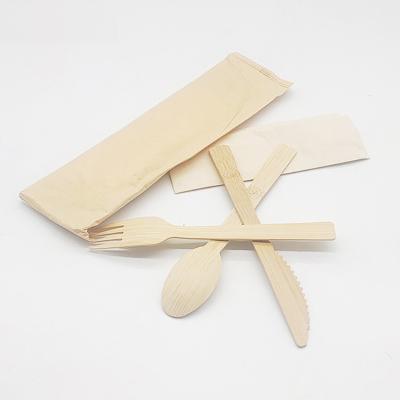 China China Factory Wholesale Eco-friendly Portable Spoon Fork Set Bamboo Cutlery Spoon Fork Knife Set for sale