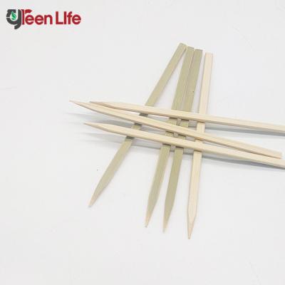 China Eco-friendly Disposable Barbecue Easily Cleaned Flat Bamboo BBQ Grill Sticks Skewer for sale