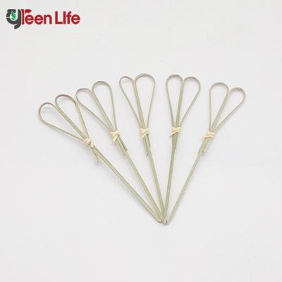 China Easily Cleaned Knot End Cocktails Loops Picks Bamboo Sticks Knot Skewers for sale