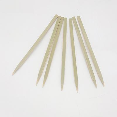 China Strong Quality Easily Cleaned Disposable Flat Bamboo Kebab Stick Spits With Custom Logo for sale