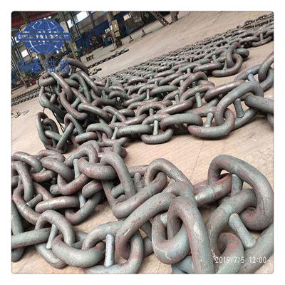 China MARINE BOAT BOAT ANCHOR CHAIN ​​FOR LEFT ANCHOR 73MM DIAMETER GRADUATE 3a STEEL ANCHOR LINK CHAIN for sale