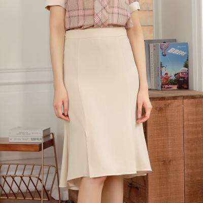 China Breathable Soft 100% Polyester Dry Cleaning Tall Waist Above Knee Mini Ruffles Women Skirt Pure Color for sale