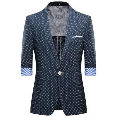 China High Quality Anti-wrinkle Half Sleeve Print Slim Men's Suit Professional Men's Suit for sale