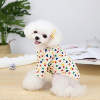 China New Stocked Pet Clothes Dog T-shirt Color Cotton Stretch Sweater Shirts Puppy Teddy Cat Pets Clothing For Autumn Wholesale Winter for sale