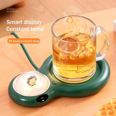 China Household Beverage Mug Heaters Cartoon Cup Pad Hot Drinks Coaster 55 Degree Thermostat With Digital Display Heating Beverage Mat for sale