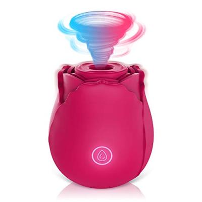 China Hot Selling Amazon 7 Frequency 7 Modes Vibration Tongue Licking And Sucking Stimulator Rose Shaped Vibrators for sale