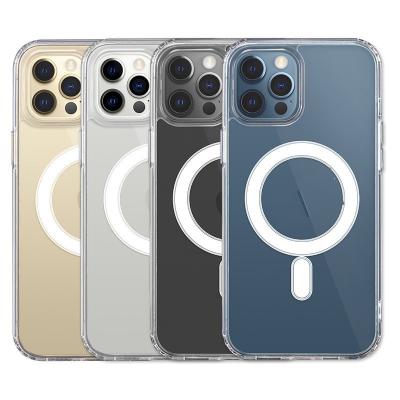 China Original Quality Shockproof Magnetic Radio Charging Transparent Clear Shockproof Phone Case For iPhone 14 Pro Max for sale