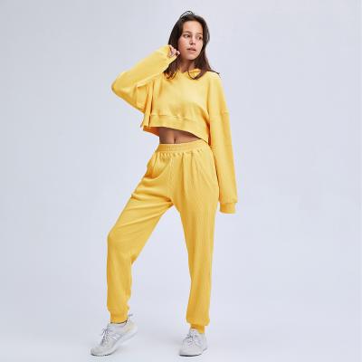 China Breathable Fast Delivery Premium Cotton Women Tracksuit Joggers Sets for sale