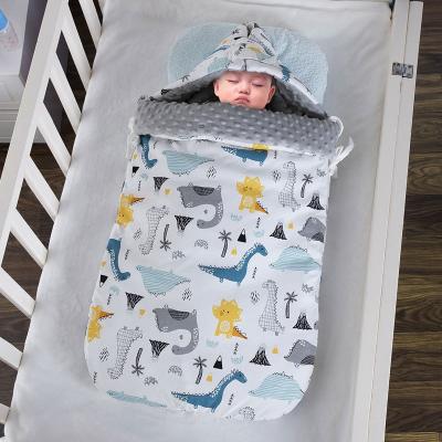 China Winter Fleece Slit-Leg Baby Rompers Newborn Infant Newborn Thick Warm Baby Wrap Baby Sleep Bag Plus Size New Design for sale