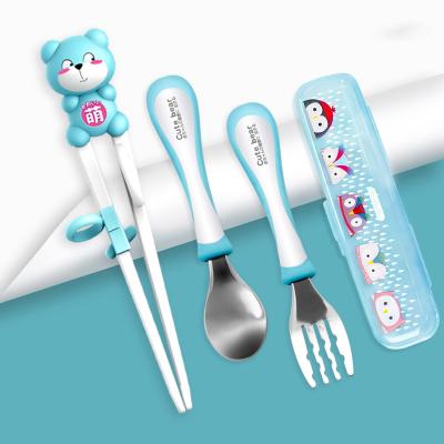 China Sustainable Baby Learning Health Environmental Protection Practice Cutlery Set Silicone Children's Practicing Chopsticks for sale