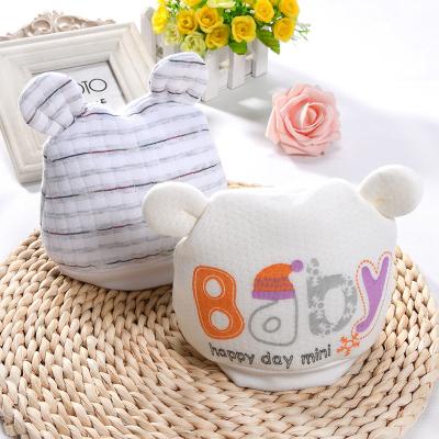 China Striped High Quality Unisex 100% Organic Cotton Baby Newborn Hat for sale