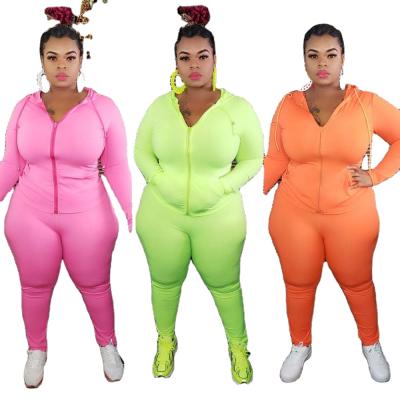 China Fashion Women Autumn Clothes Solid Color Breathable Sweatshirts and Pencil Pants 2 Piece Suit Sets Plus Size Ladies Tracksuits for sale