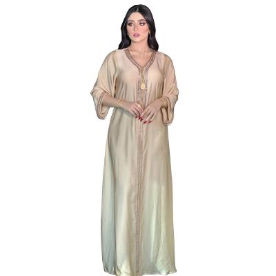 China Elegant Muslim Skinny Rhinestone Dress Abaya Fashion Plus Size Djellaba Islamic Clothing Muslimah Dubai Abaya For Girls Long Dress for sale