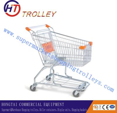 China Four Wheeled Supermarket Shopping Trolley Made Of Stainless Steel Wire for sale