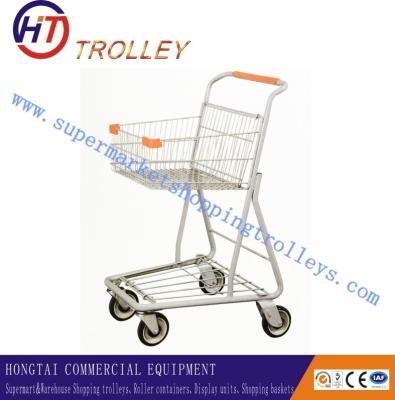 China Light Duty Metal Shopping Trolley Silver powder coating Canada Style for sale