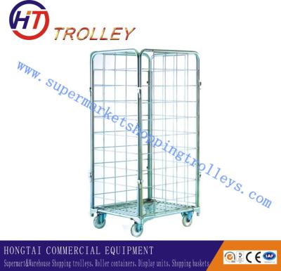 China Zinc Plated Four Wheeled Warehouse Hand Rolling Trolley for Showroom for sale