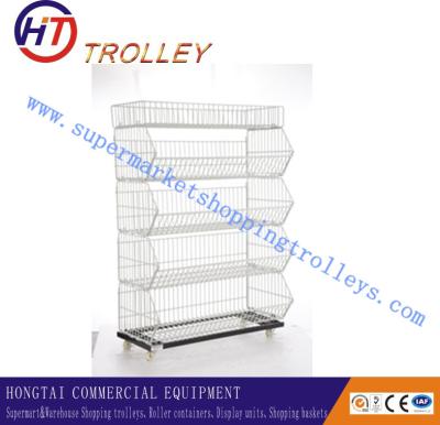 China Customized Industrial Stackable Storage Wire Mesh Container For Airport 75L for sale