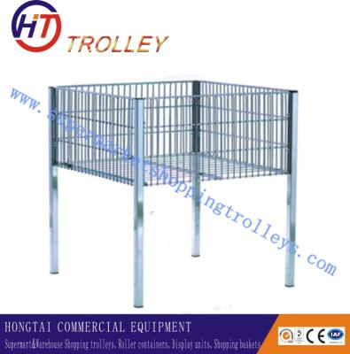 China Custom Retangular Metal Wire Dump Bin Display With Four Columns / Removable Shelf for sale