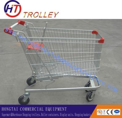 China Small Iron & Metal Supermarket Shopping Cart With Baby Seat Wheeled Four for sale