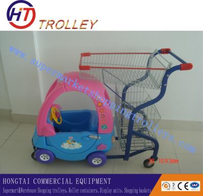 China Foldable Plastic Supermarket Baby / Kids Shopping Cart With TPR Wheel for sale